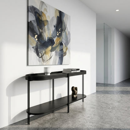 Aparador Monaco 139 cm em MDF, MDP e Aço com Couro Ecológico ambientado no hall de entrada