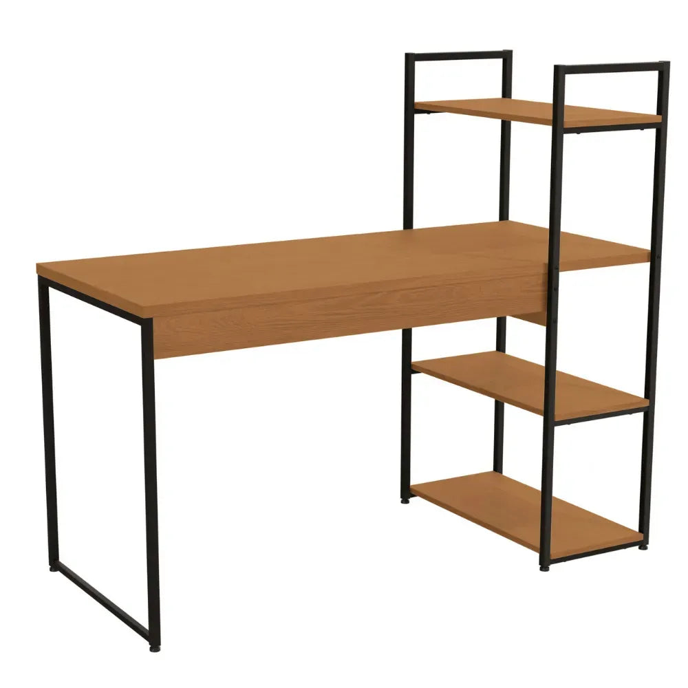 Mesa Escrivaninha com Estante 3 Prateleiras Industrial 1,36m