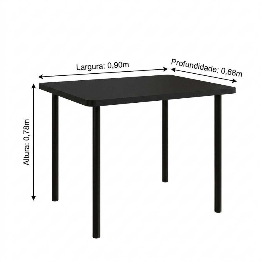 Conjunto de Mesa com 4 Cadeiras em Metalon