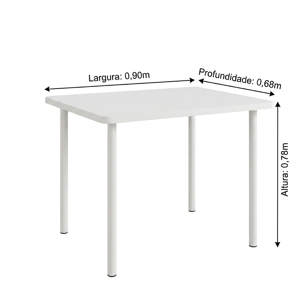 Conjunto de Mesa com 4 Cadeiras em Metalon