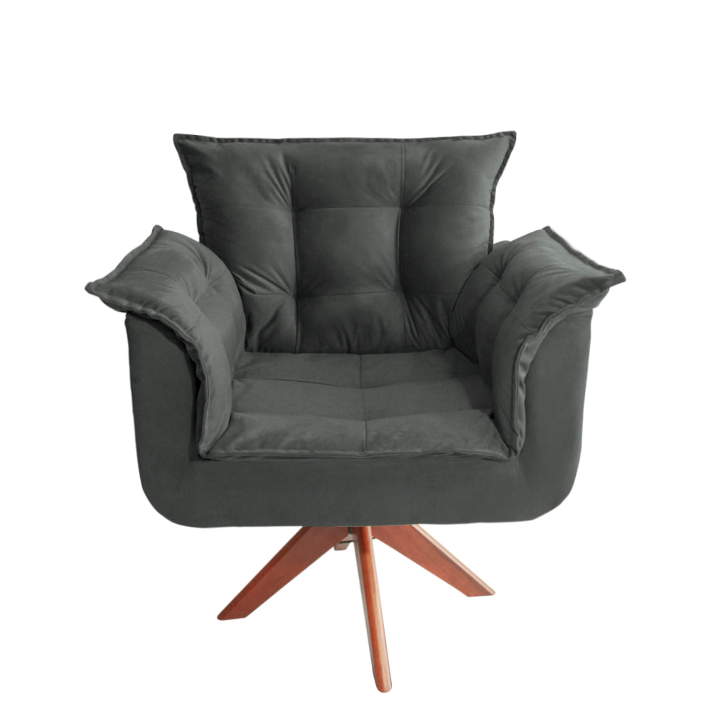 Poltrona Silícia Giratória Deluxe – Estrutura em Eucalipto