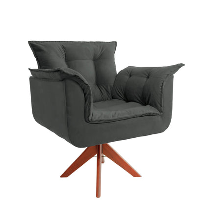 Poltrona Silícia Giratória Deluxe – Estrutura em Eucalipto