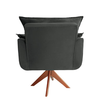 Poltrona Silícia Giratória Deluxe – Estrutura em Eucalipto