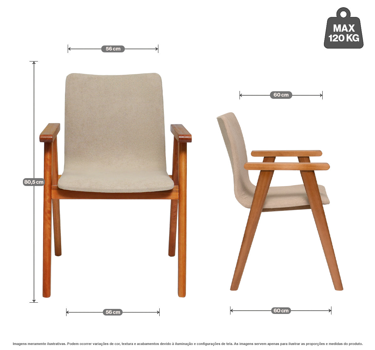 Kit 2 Cadeiras Lisboa Estofada – Design Ergonômico