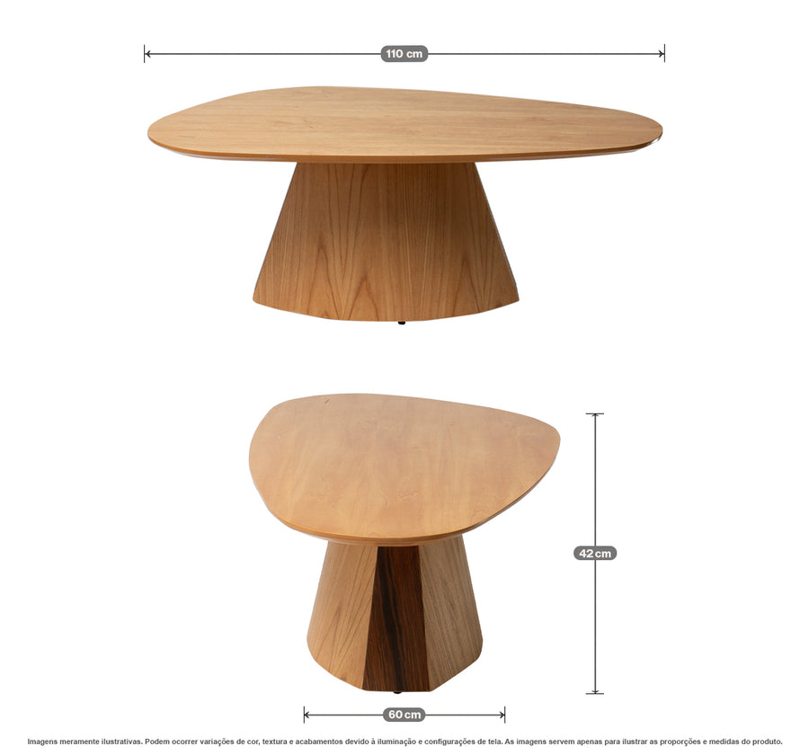 Mesa de Centro Orgânica – Design Curvo
