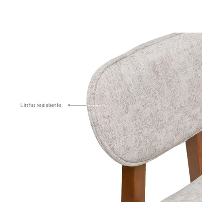 Kit 2 Banquetas Alta Eva 70cm Linho – Estrutura em Eucalipto
