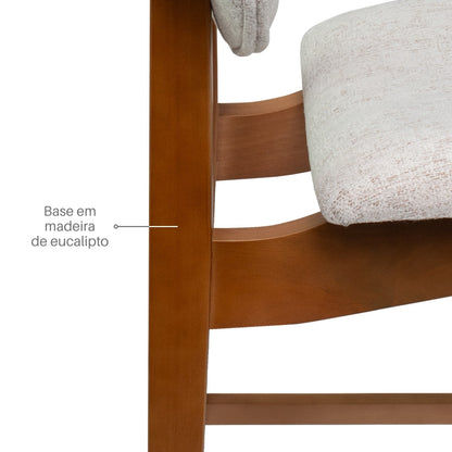 Kit 2 Banquetas Alta Eva 70cm Linho – Estrutura em Eucalipto