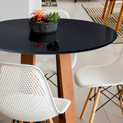 Mesa de Jantar 4 Lugares Redonda em MDF Athenas