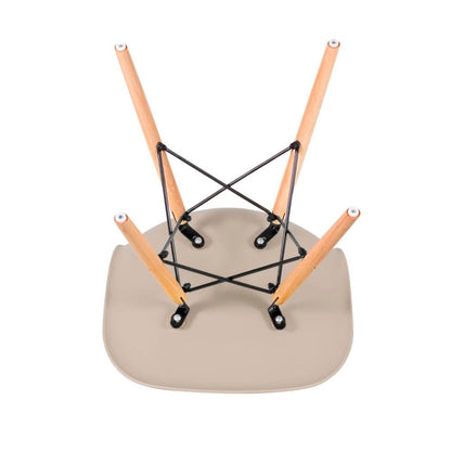 Cadeira Eifel Design Moderno em Polipropileno com Base de Madeira de Faia e Estrutura Metálica – 81x46 cm