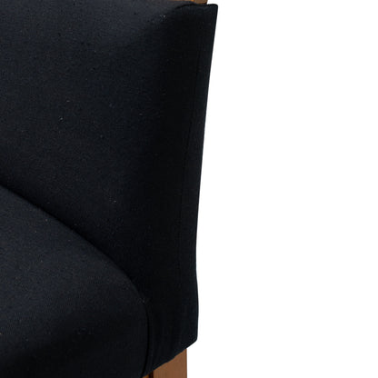 Kit 2 Banquetas Safira com Assento Estofado em Tecido Linho e Estrutura de Madeira Maciça – Com Encosto e Apoio para os Pés, Altura 91,5 cm para Bancadas Baixas