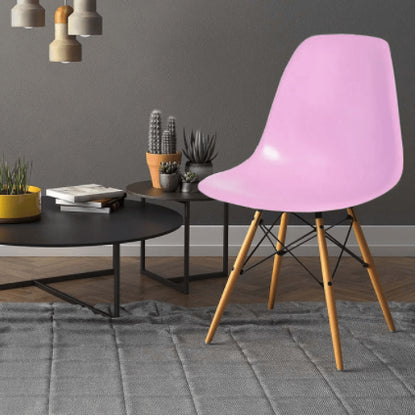 Cadeira Eifel Design Moderno em Polipropileno com Base de Madeira de Faia e Estrutura Metálica – 81x46 cm