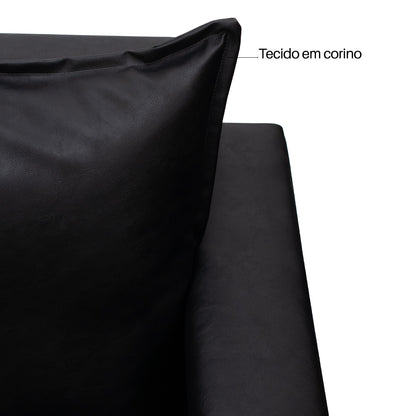 Sofá Classic 3 Lugares 2m Corino – Estrutura em Eucalipto