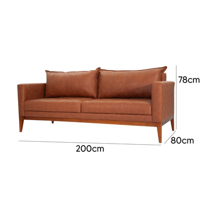 Sofá Classic 3 Lugares 2m Corino – Estrutura em Eucalipto