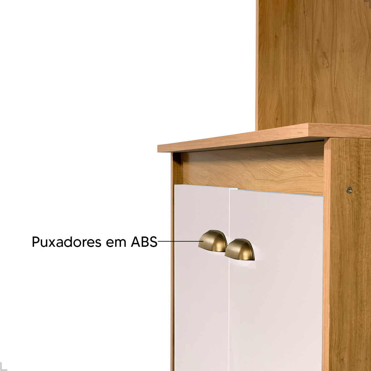 Torre Quente Movelbento MB 1032 215cm — Estrutura em MDP 15mm com Pintura UV, Espaço para Forno e Micro-ondas e Porta Basculante com Pistão a Gás para Cozinha Organizada