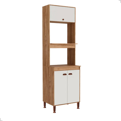 Torre Quente Movelbento MB 1032 215cm — Estrutura em MDP 15mm com Pintura UV, Espaço para Forno e Micro-ondas e Porta Basculante com Pistão a Gás para Cozinha Organizada