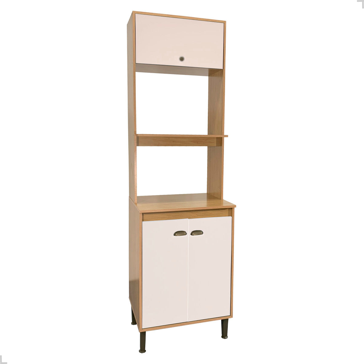 Torre Quente Movelbento MB 1032 215cm — Estrutura em MDP 15mm com Pintura UV, Espaço para Forno e Micro-ondas e Porta Basculante com Pistão a Gás para Cozinha Organizada