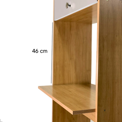 Torre Quente Movelbento MB 1032 215cm — Estrutura em MDP 15mm com Pintura UV, Espaço para Forno e Micro-ondas e Porta Basculante com Pistão a Gás para Cozinha Organizada