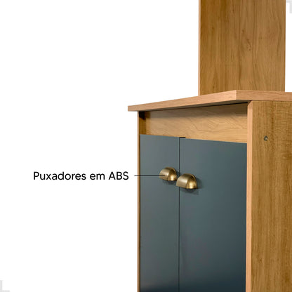 Torre Quente Movelbento MB 1032 215cm — Estrutura em MDP 15mm com Pintura UV, Espaço para Forno e Micro-ondas e Porta Basculante com Pistão a Gás para Cozinha Organizada