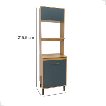 Torre Quente Movelbento MB 1032 215cm — Estrutura em MDP 15mm com Pintura UV, Espaço para Forno e Micro-ondas e Porta Basculante com Pistão a Gás para Cozinha Organizada
