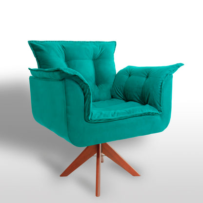 Poltrona Silícia Giratória Deluxe – Estrutura em Eucalipto