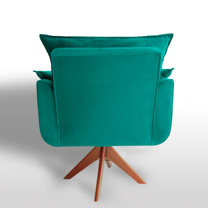 Poltrona Silícia Giratória Deluxe – Estrutura em Eucalipto