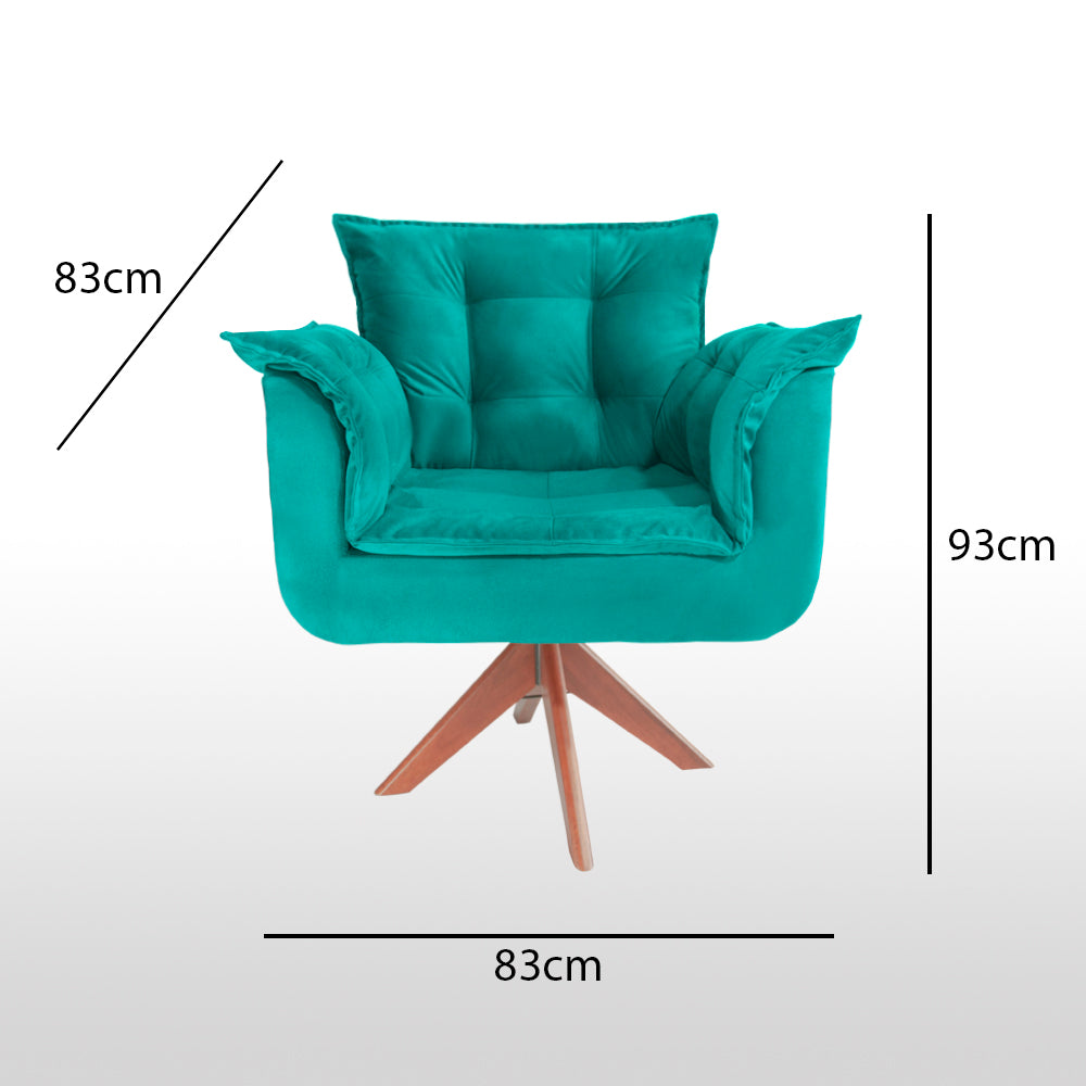 Poltrona Silícia Giratória Deluxe – Estrutura em Eucalipto