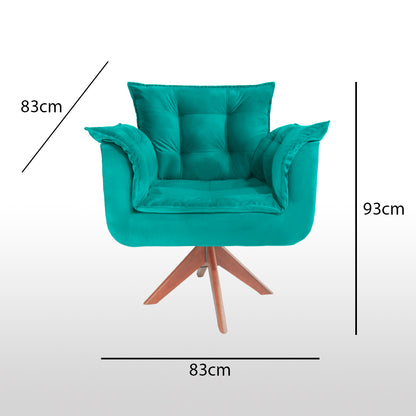 Poltrona Silícia Giratória Deluxe – Estrutura em Eucalipto