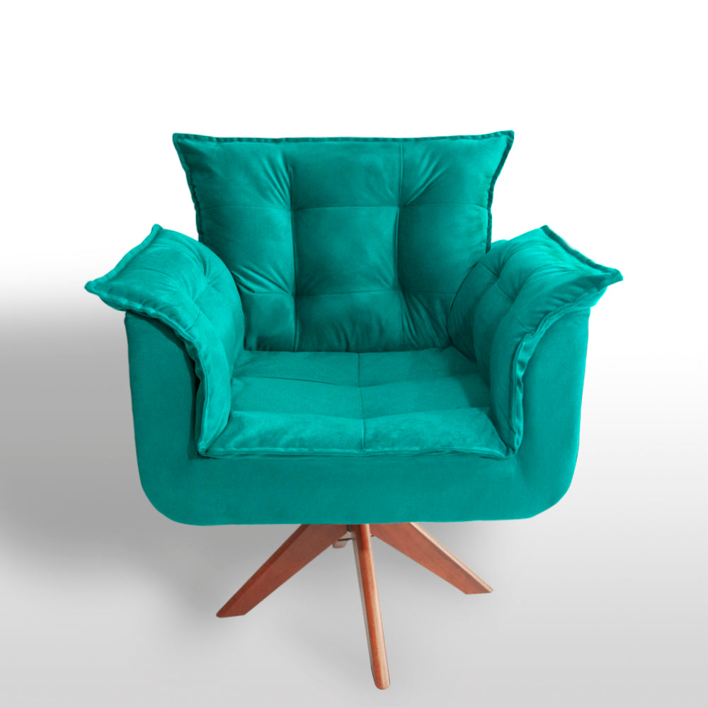 Poltrona Silícia Giratória Deluxe – Estrutura em Eucalipto