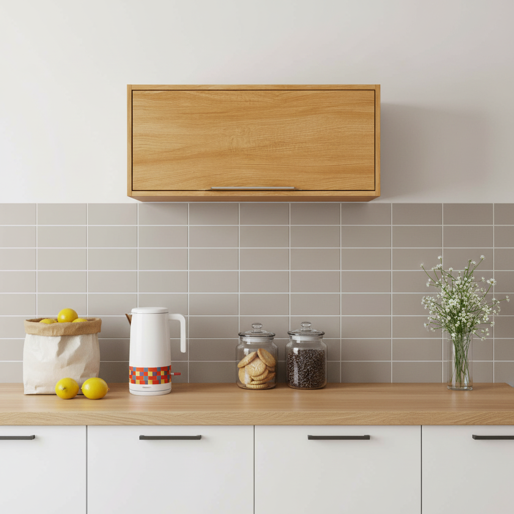 Armário Aéreo de Cozinha Divina 80cm — Estrutura 100% MDF com Pintura UV Premium, Porta Basculante com Pistão a Gás para Cozinha Moderna e Compacta