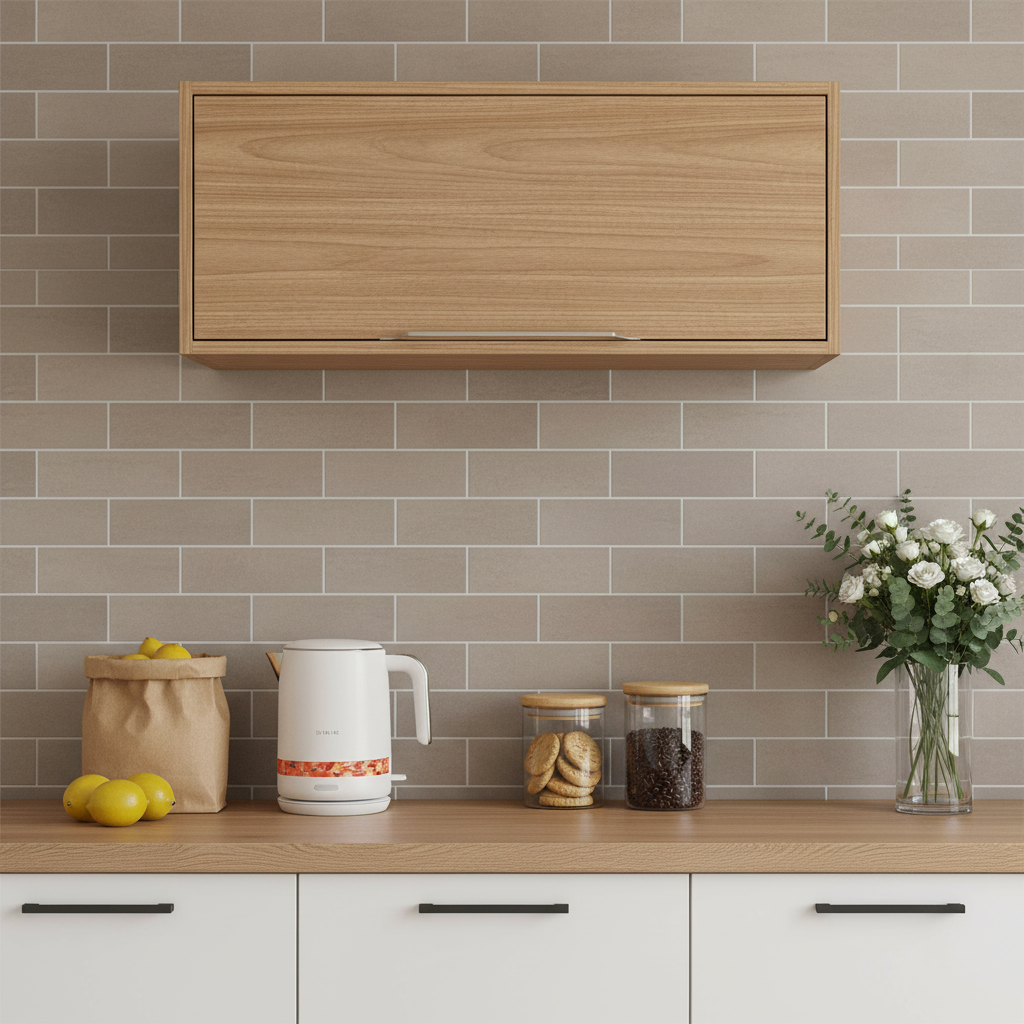 Armário Aéreo de Cozinha Divina 80cm — Estrutura 100% MDF com Pintura UV Premium, Porta Basculante com Pistão a Gás para Cozinha Moderna e Compacta