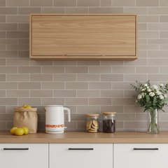 Armário Aéreo de Cozinha Divina 80cm — Estrutura 100% MDF com Pintura UV Premium, Porta Basculante com Pistão a Gás para Cozinha Moderna e Compacta