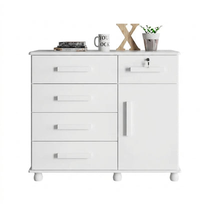 Cômoda Sapateira Ibiza Plus 5 Gavetas 1 Porta com Chave 118 cm