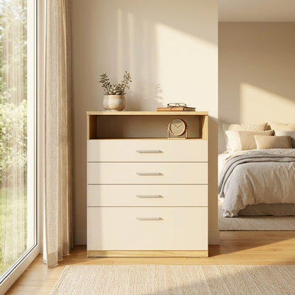 Cômoda com 4 Gavetas com Corrediças Metálicas 90cm