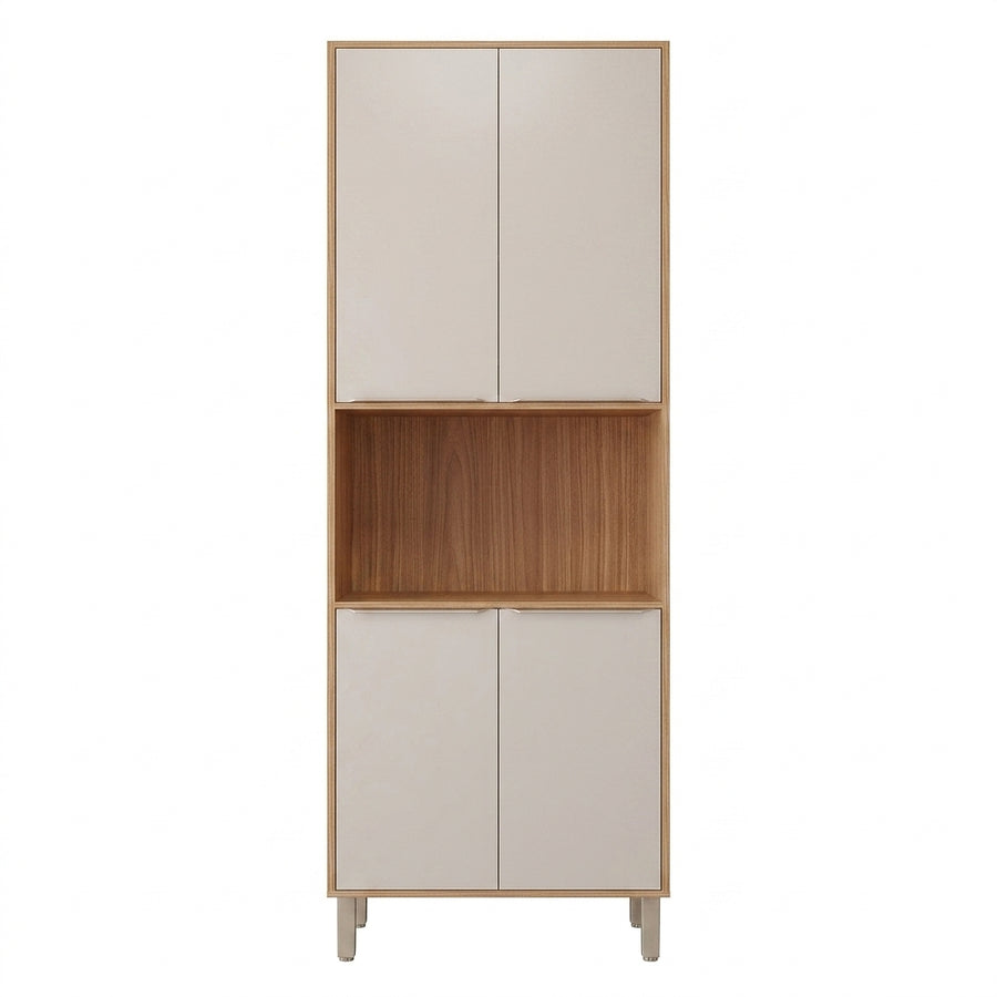 Vista do Paneleiro Torre Quente 70 cm 4 Portas 100% MDF com Nicho para Forno