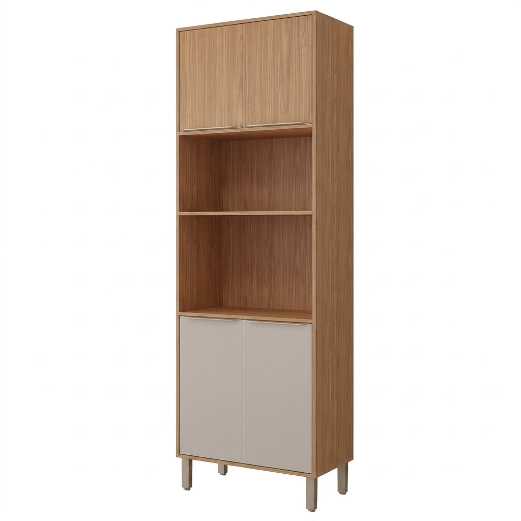 Vista do Paneleiro Torre Quente Duplo 70 cm 4 Portas 2 Nichos 100% MDF