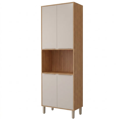 Vista do Paneleiro Torre Quente 70 cm 4 Portas 100% MDF com Nicho para Forno
