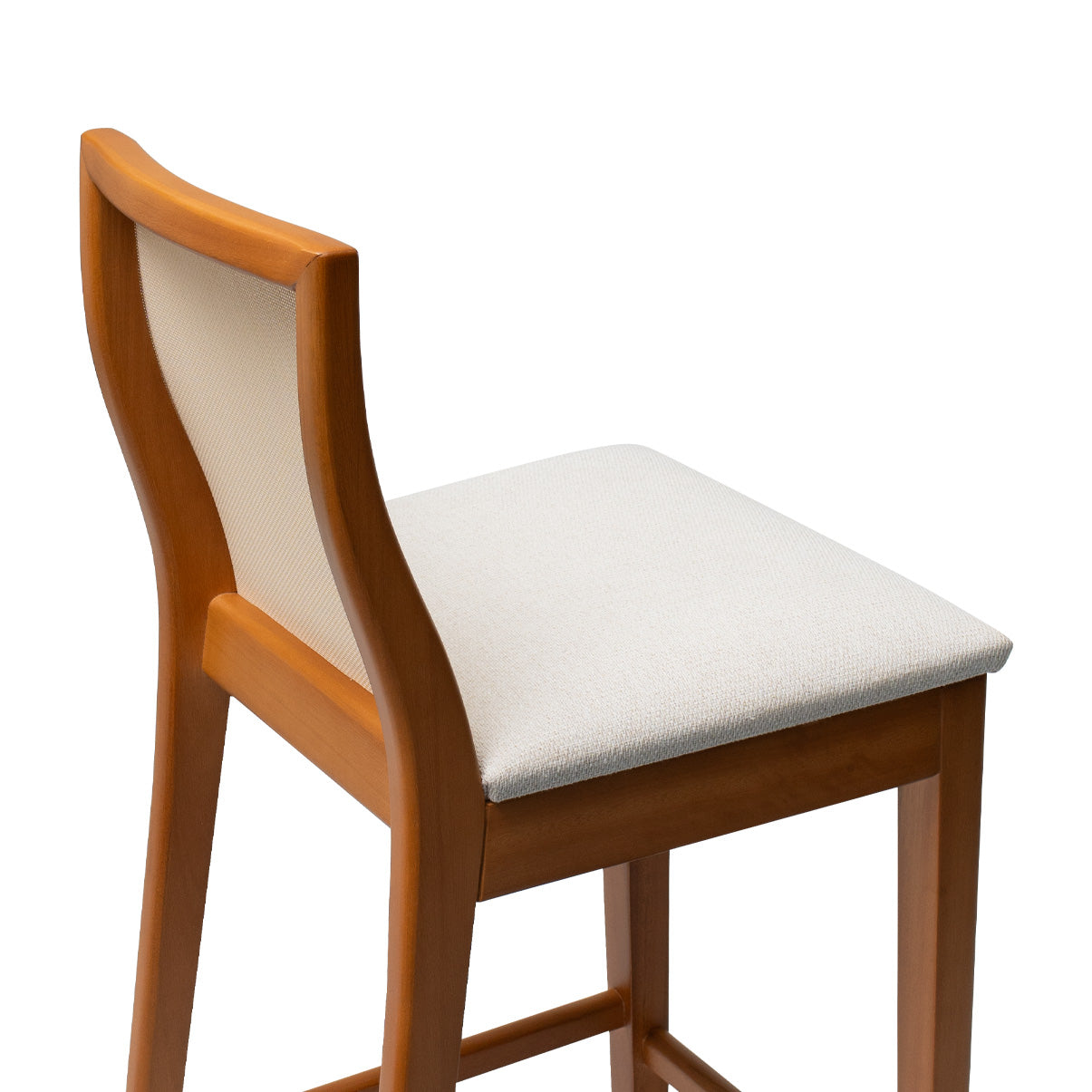 Kit Conjunto Banqueta Arizona em Madeira Maciça com Assento Estofado em Linho e Encosto Tela Sling — Conforto e Estilo para Cozinha Gourmet