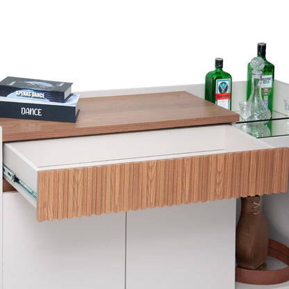 Buffet Aparador Lucca 2 portas e 1 gaveta em MDP/MDF estilo retrô para sala de jantar ou estar