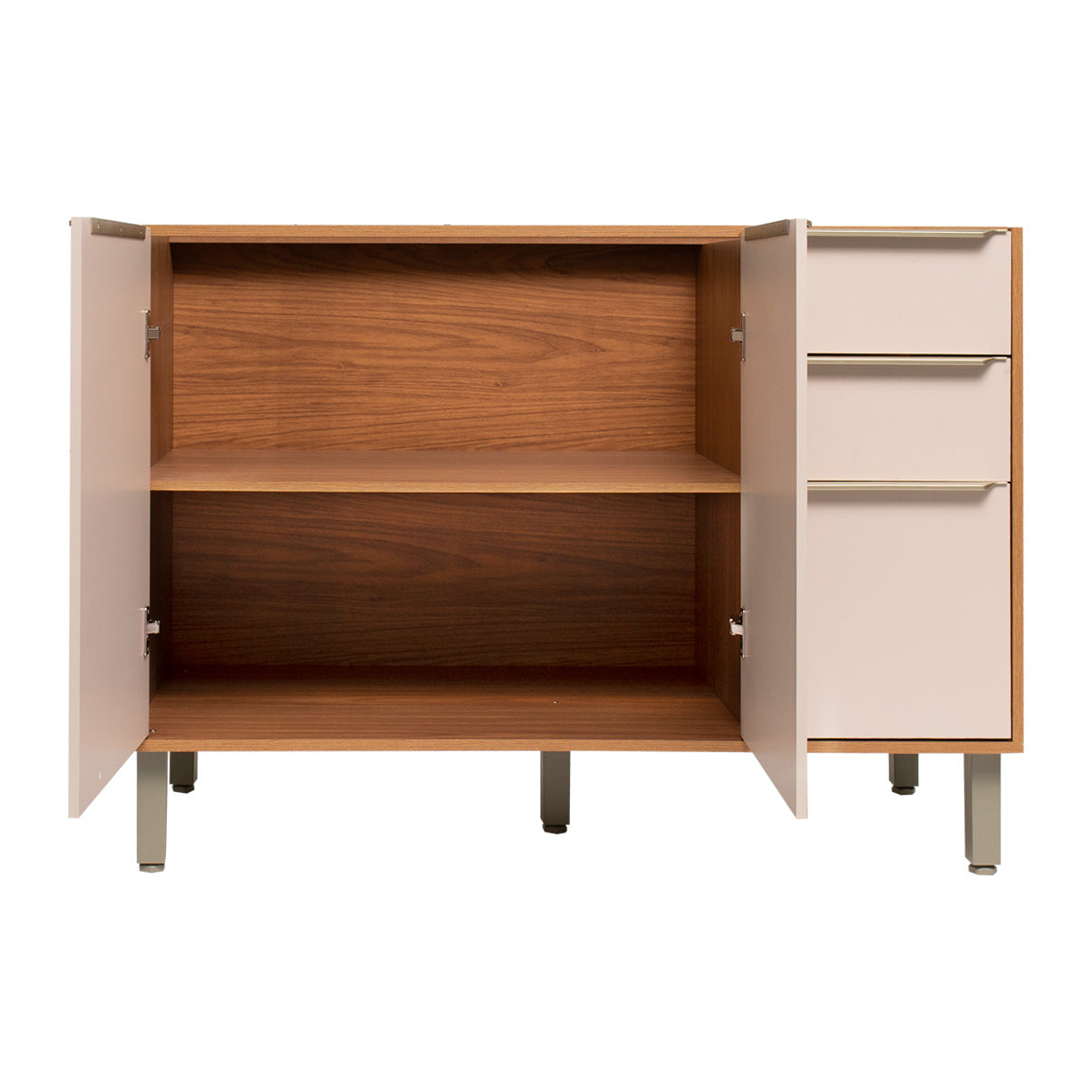 Balcão de Cozinha 120cm Sem Tampo com 2 Gavetas Corrediça Telescópica e Pés Reguláveis Divina