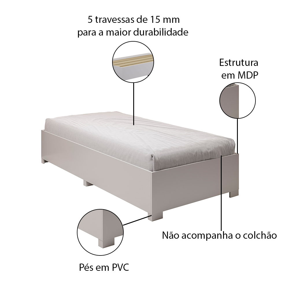 Cama Aruba MDP – Estrutura Reforçada