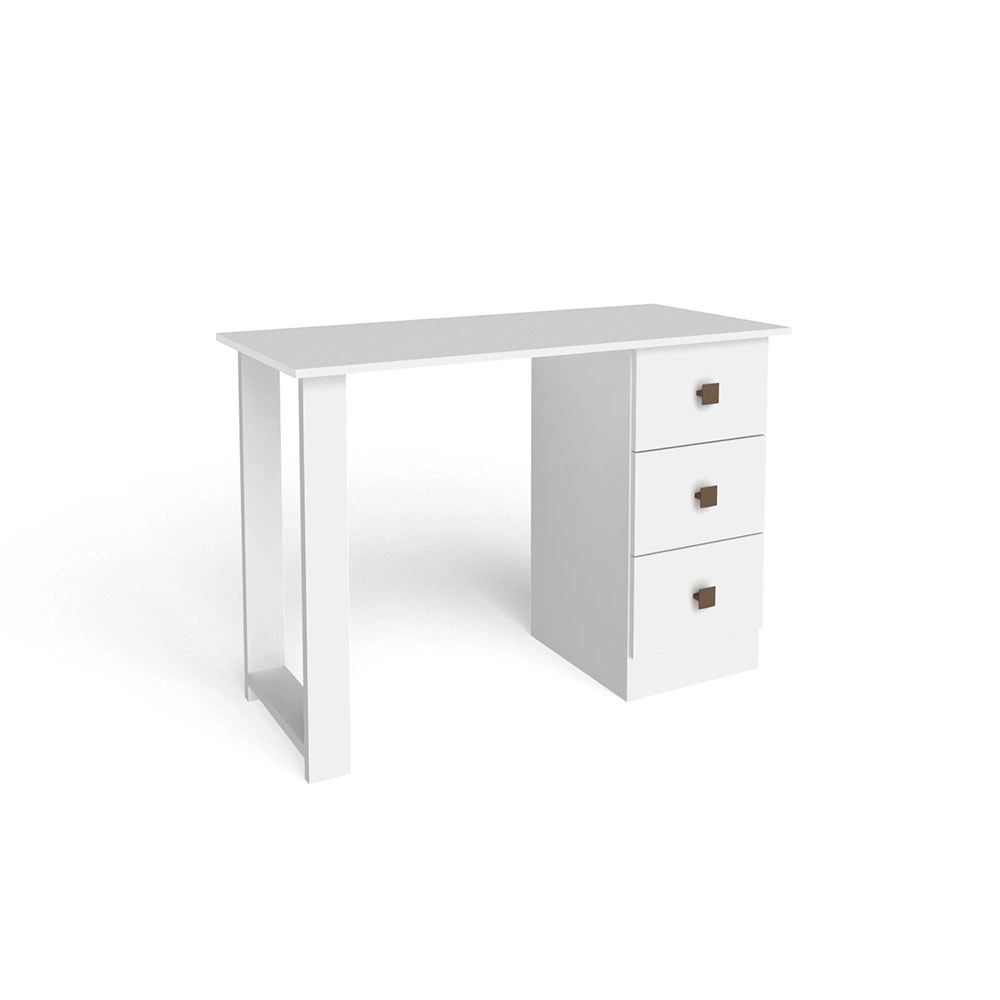 Escrivaninha Mesa de Escritório com 3 Gavetas 110cm Branca
