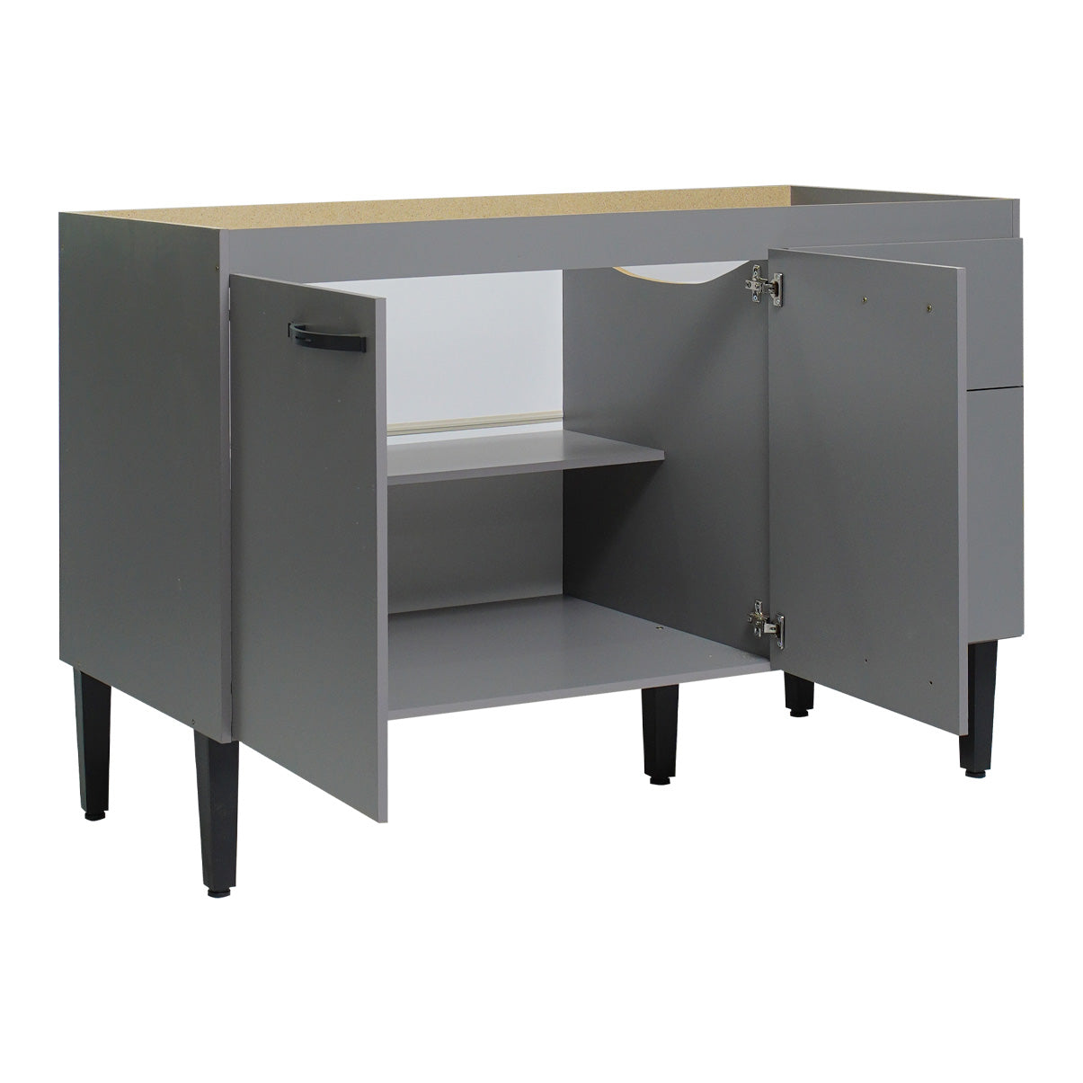 Balcão de Cozinha 120cm 3 Portas 1 Gaveta sem Tampo com Pés Reguláveis