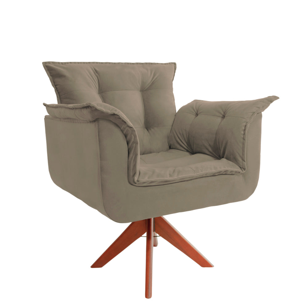 Poltrona Silícia Giratória Deluxe – Estrutura em Eucalipto