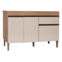 Balcão de Pia Sara Splendore 120cm com 3 Portas e 2 Gavetas em MDP — Ideal para Cozinha Organizada (Sem Tampo)