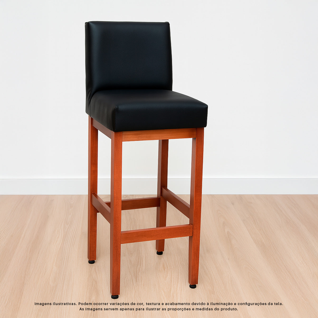 Banqueta Dallas Desmotada em Corino com Apio de Pés e Encosto