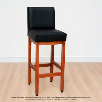 Banqueta Dallas Desmotada em Corino com Apio de Pés e Encosto