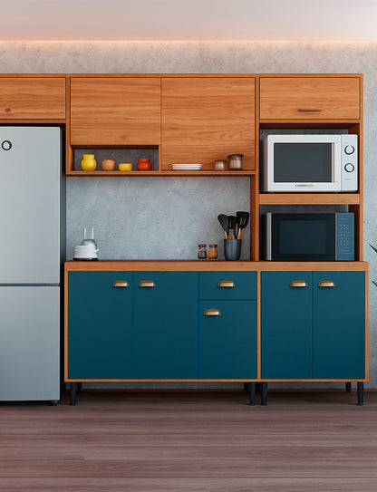 Balcão de Pia para Cozinha MB 1030 120cm armário com 3 portas, 1 gaveta