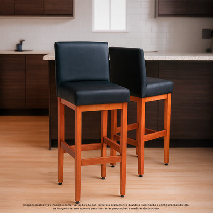 Banqueta Dallas Desmotada em Corino com Apio de Pés e Encosto