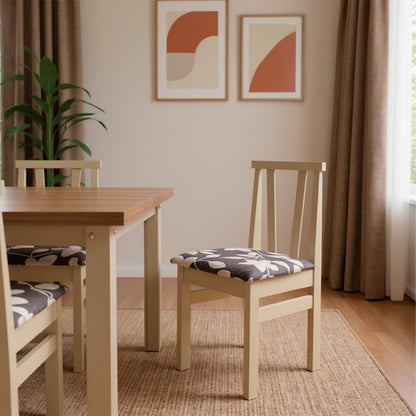 Conjunto Jantar 4 Lugares Mesa 90cm MDF – Kit Completo