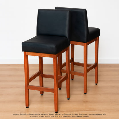 Banqueta Dallas Desmotada em Corino com Apio de Pés e Encosto